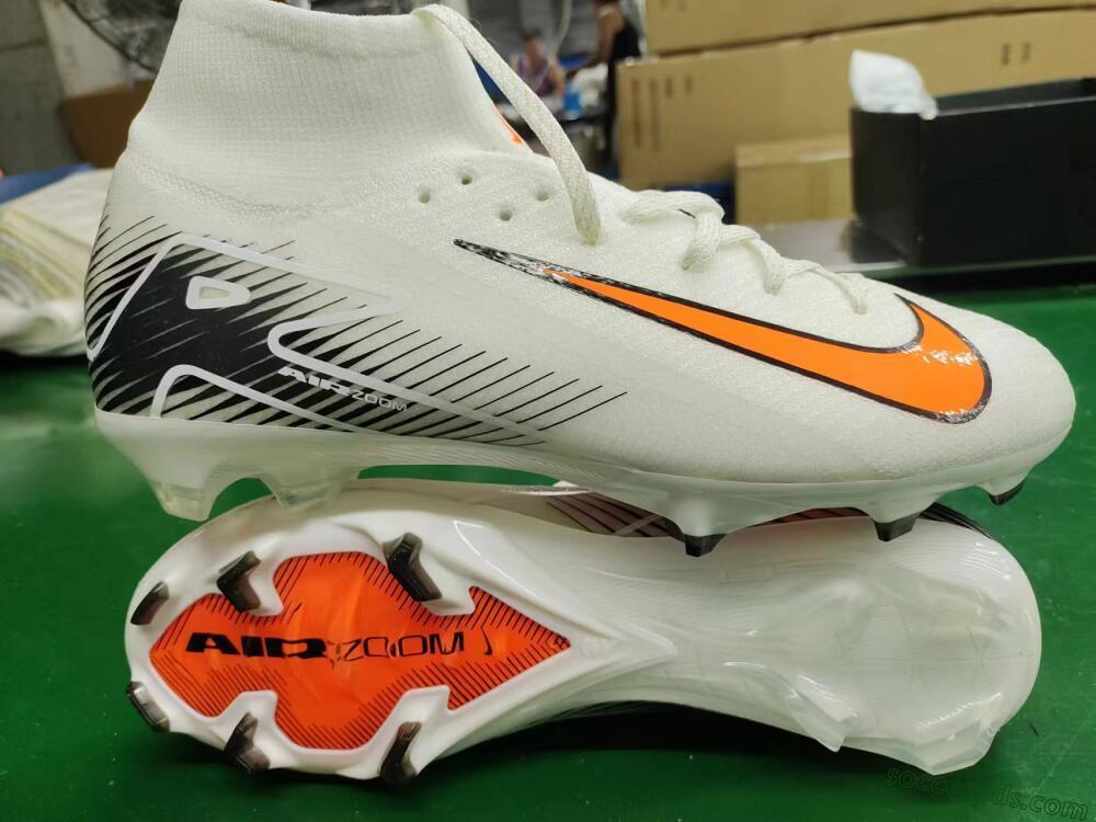 Nike Air Zoom Mercurial Superfly 10 Elite FG High-Tops Football Boots - White/Orange/Black