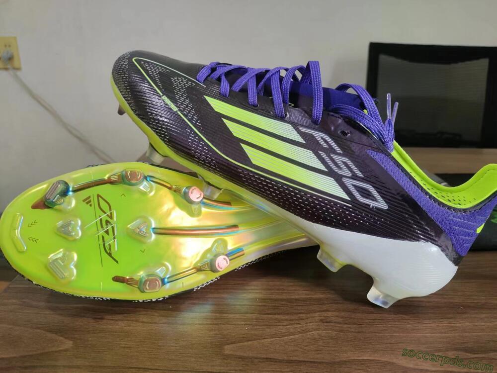 Adidas F50 Adizero FG Low-Tops Football Boots - Purple/Yellow/White