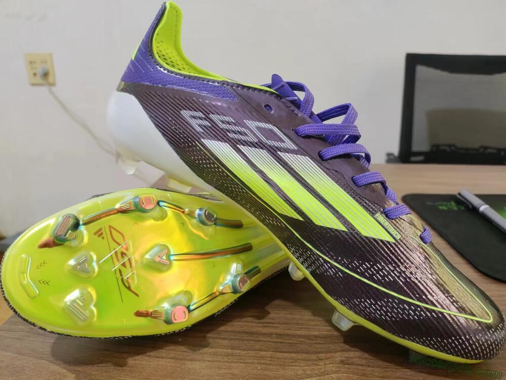 Adidas F50 Adizero FG Low-Tops Football Boots - Purple/Yellow/White