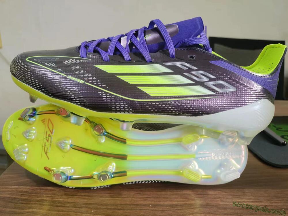 Adidas F50 Adizero FG Low-Tops Football Boots - Purple/Yellow/White
