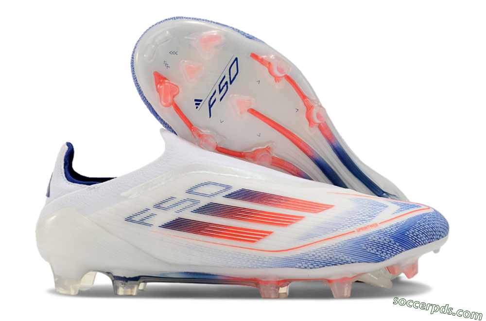 Adidas F50 Elite Laceless FG Low-Tops Football Boots - Blue/Red/Beige 1