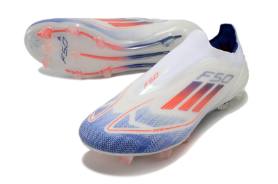 Adidas F50 Elite Laceless FG Low-Tops Football Boots - Blue/Red/Beige