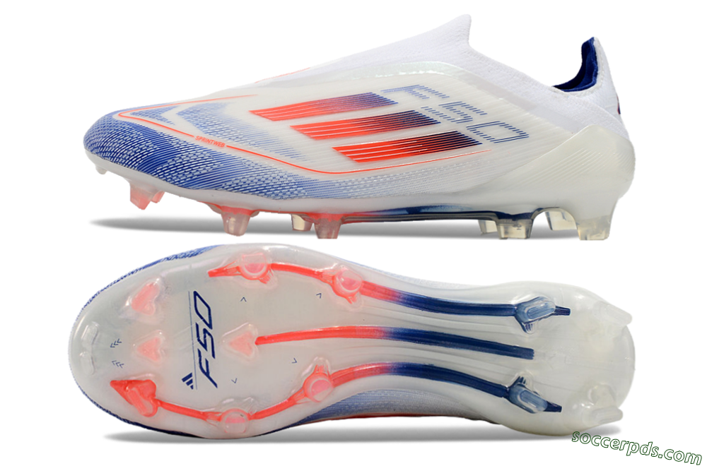 Adidas F50 Elite Laceless FG Low-Tops Football Boots - Blue/Red/Beige 0