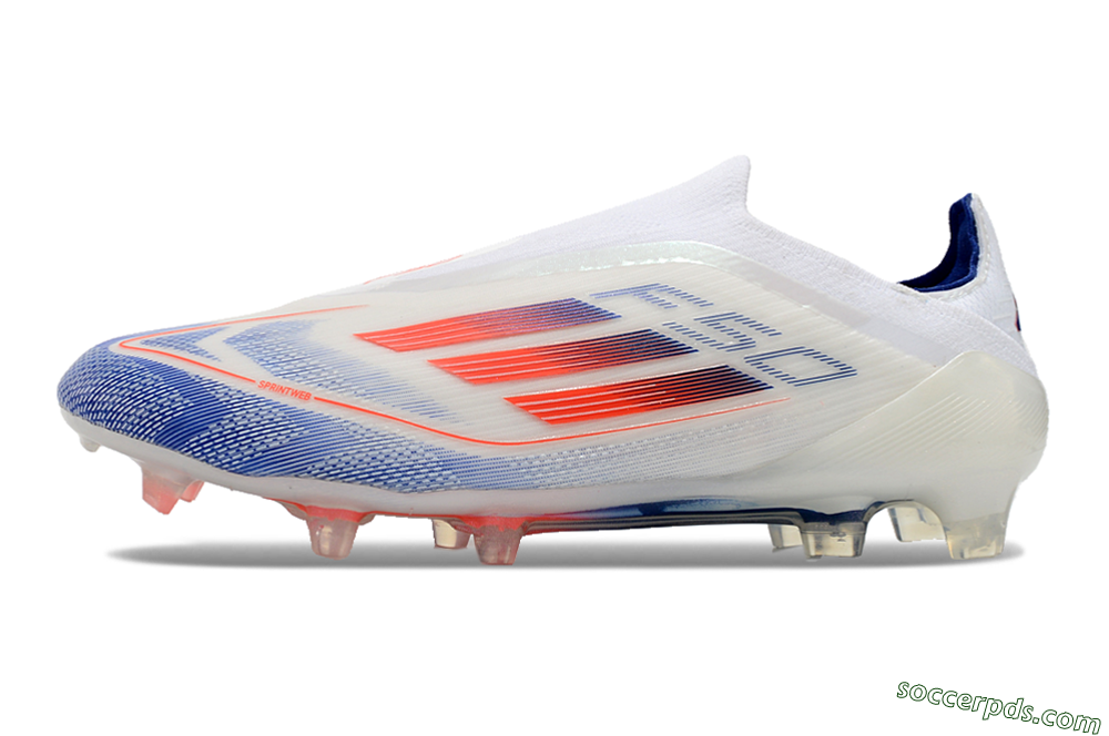 Adidas F50 Elite Laceless FG Low-Tops Football Boots - Blue/Red/Beige 2