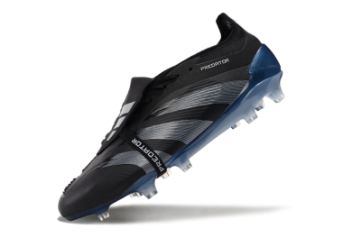 Adidas Predator Elite Tongue FG Low-Tops Football Boots - Black/Silver/Blue