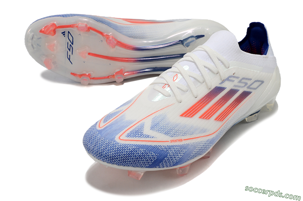 Adidas F50 Elite FG Low-Tops Football Boots - Blue/Red/Beige 3
