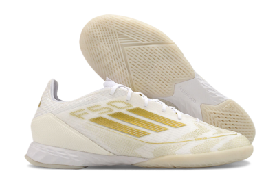 Adidas F50 Pro IC Low-Tops Football Shoes - Beige/White/Gold