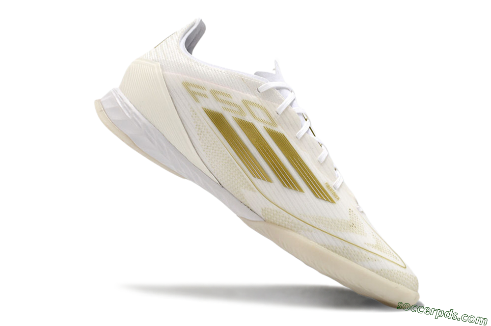 Adidas F50 Pro IC Low-Tops Football Shoes - Beige/White/Gold 4