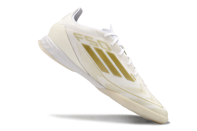 Adidas F50 Pro IC Low-Tops Football Shoes - Beige/White/Gold
