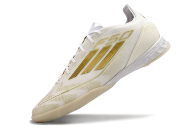 Adidas F50 Pro IC Low-Tops Football Shoes - Beige/White/Gold