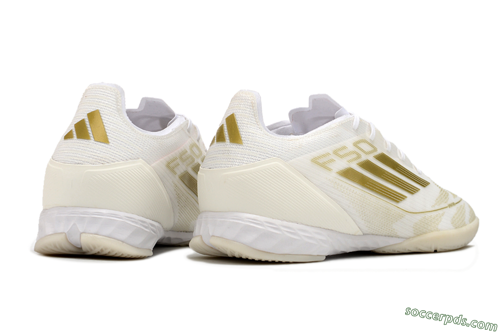 Adidas F50 Pro IC Low-Tops Football Shoes - Beige/White/Gold 6