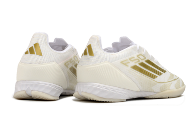 Adidas F50 Pro IC Low-Tops Football Shoes - Beige/White/Gold