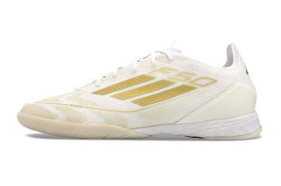 Adidas F50 Pro IC Low-Tops Football Shoes - Beige/White/Gold
