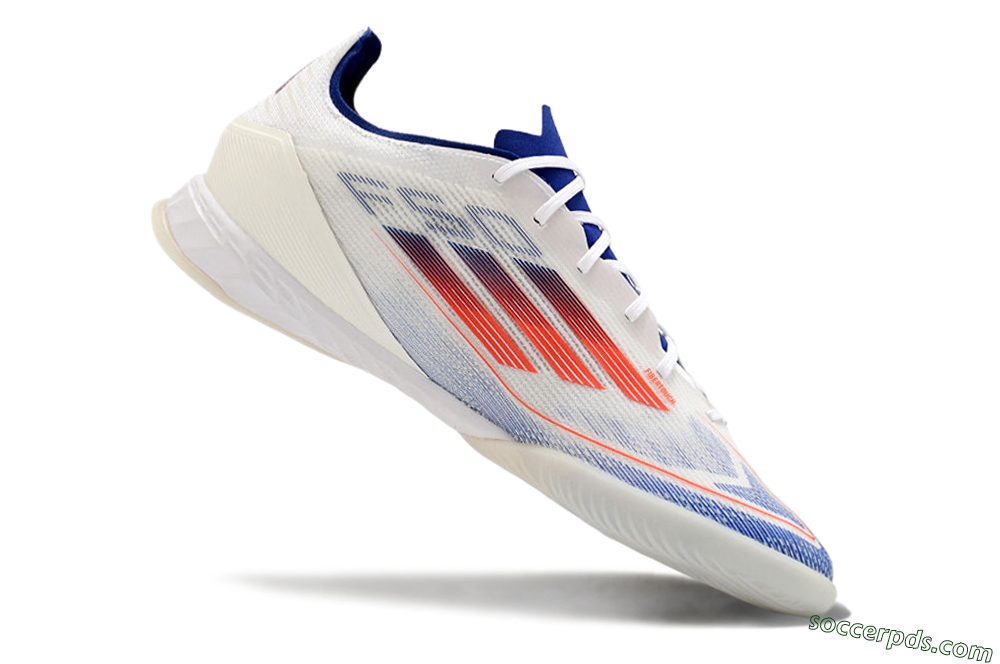 Adidas F50 Pro IC Low-Tops Football Shoes - Blue/Red/Beige 4