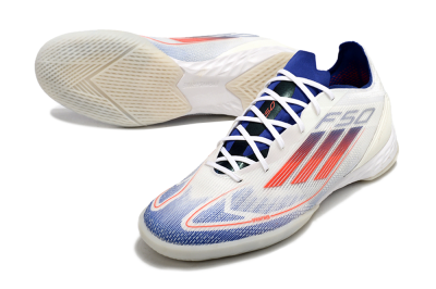 Adidas F50 Pro IC Low-Tops Football Shoes - Blue/Red/Beige