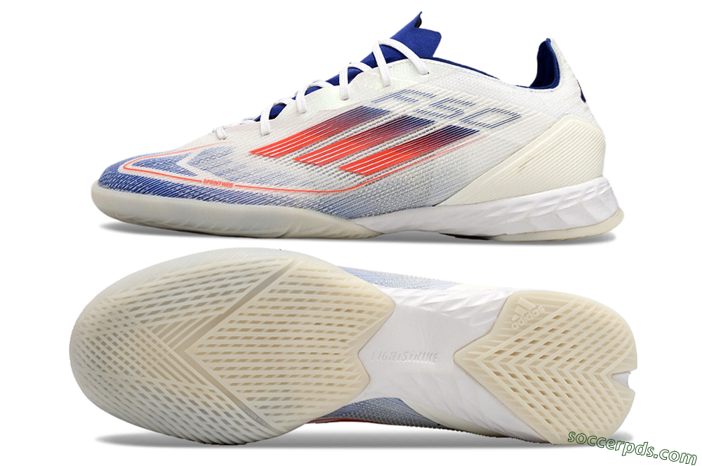 Adidas F50 Pro IC Low-Tops Football Shoes - Blue/Red/Beige 0
