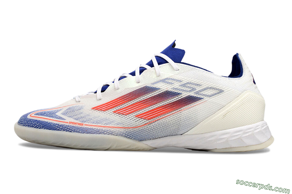 Adidas F50 Pro IC Low-Tops Football Shoes - Blue/Red/Beige 2