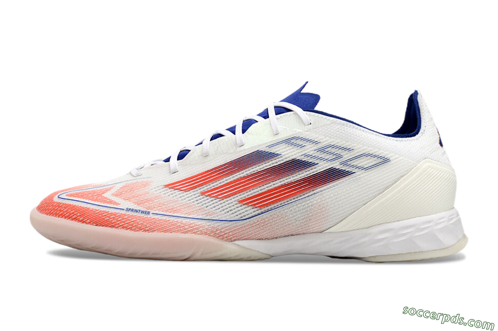 Adidas F50 Pro IC Low-Tops Football Shoes - Blue/Red/Beige 2