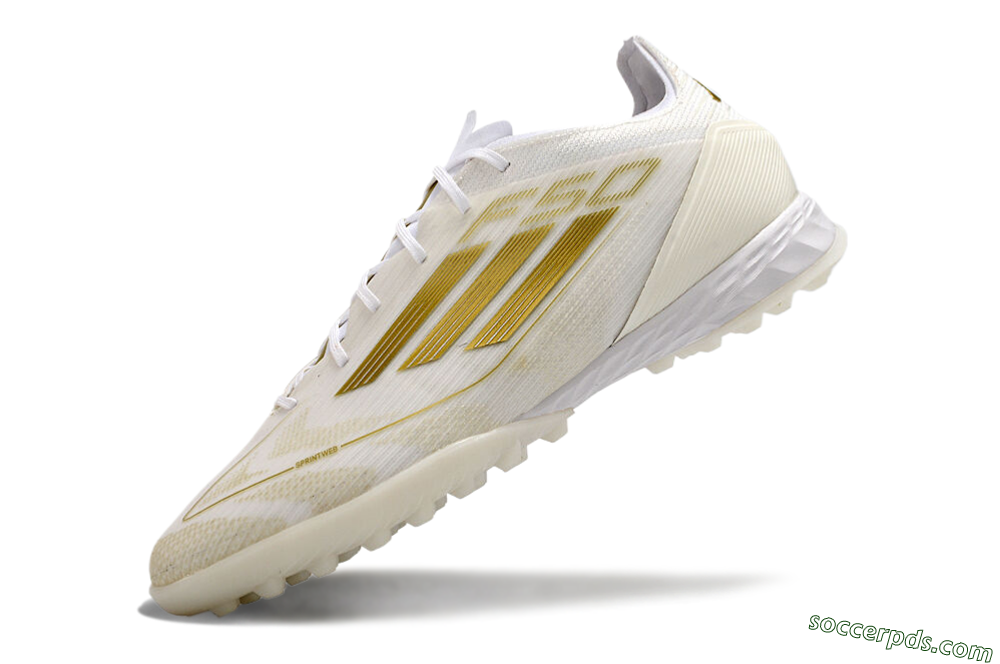 Adidas F50 Pro TF Low-Tops Football Shoes - Beige/White/Gold 5