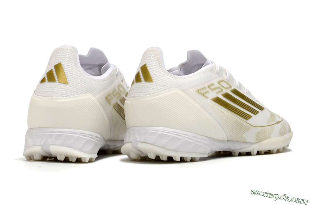 Adidas F50 Pro TF Low-Tops Football Shoes - Beige/White/Gold 6