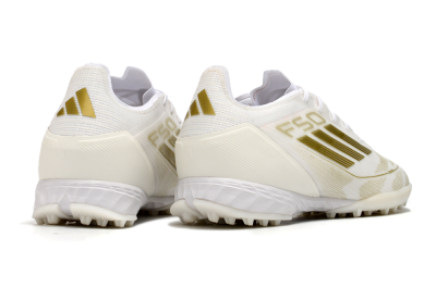 Adidas F50 Pro TF Low-Tops Football Shoes - Beige/White/Gold