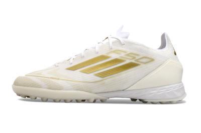 Adidas F50 Pro TF Low-Tops Football Shoes - Beige/White/Gold