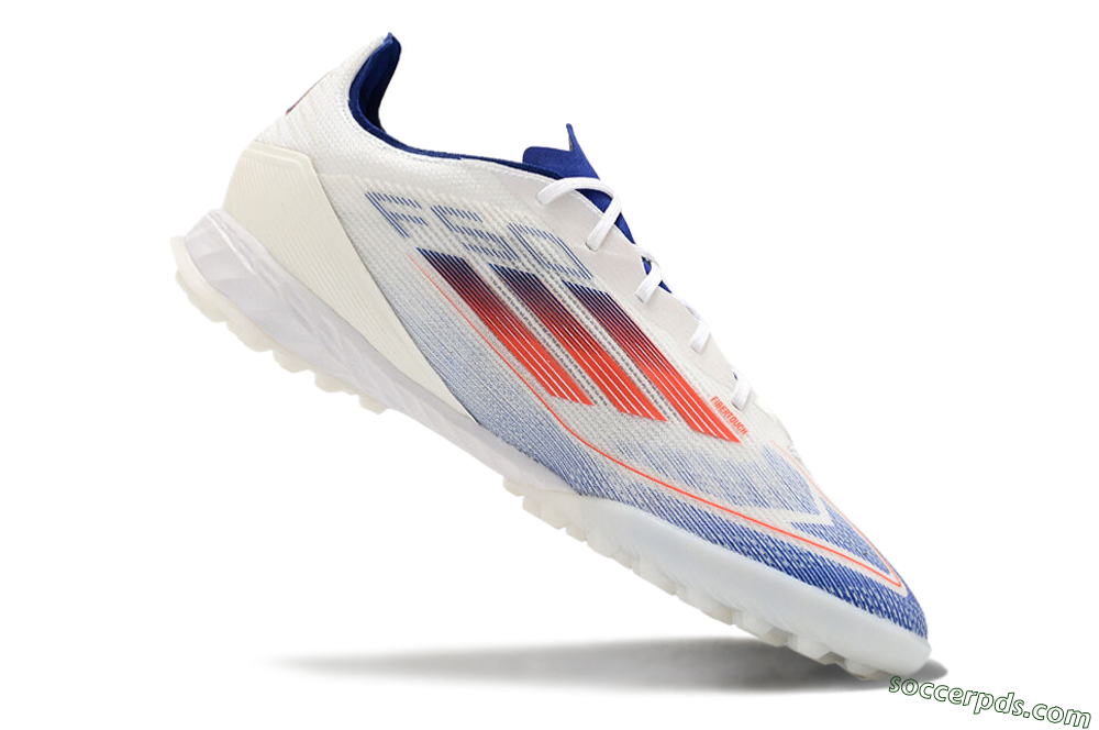 Adidas F50 Pro TF Low-Tops Football Shoes - Blue/Red/Beige 4