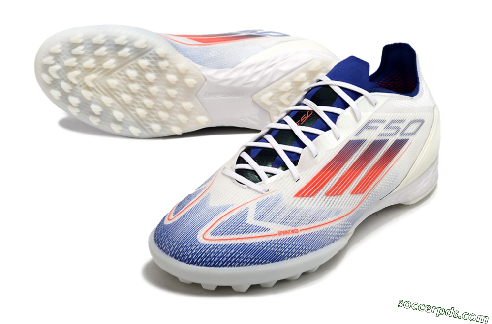 Adidas F50 Pro TF Low-Tops Football Shoes - Blue/Red/Beige 3