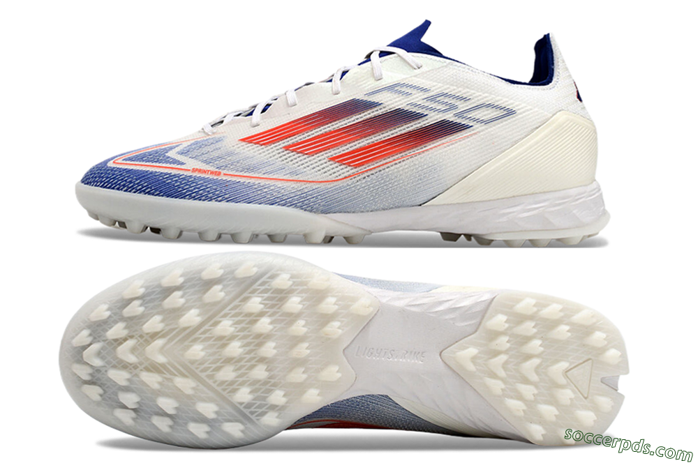 Adidas F50 Pro TF Low-Tops Football Shoes - Blue/Red/Beige 0