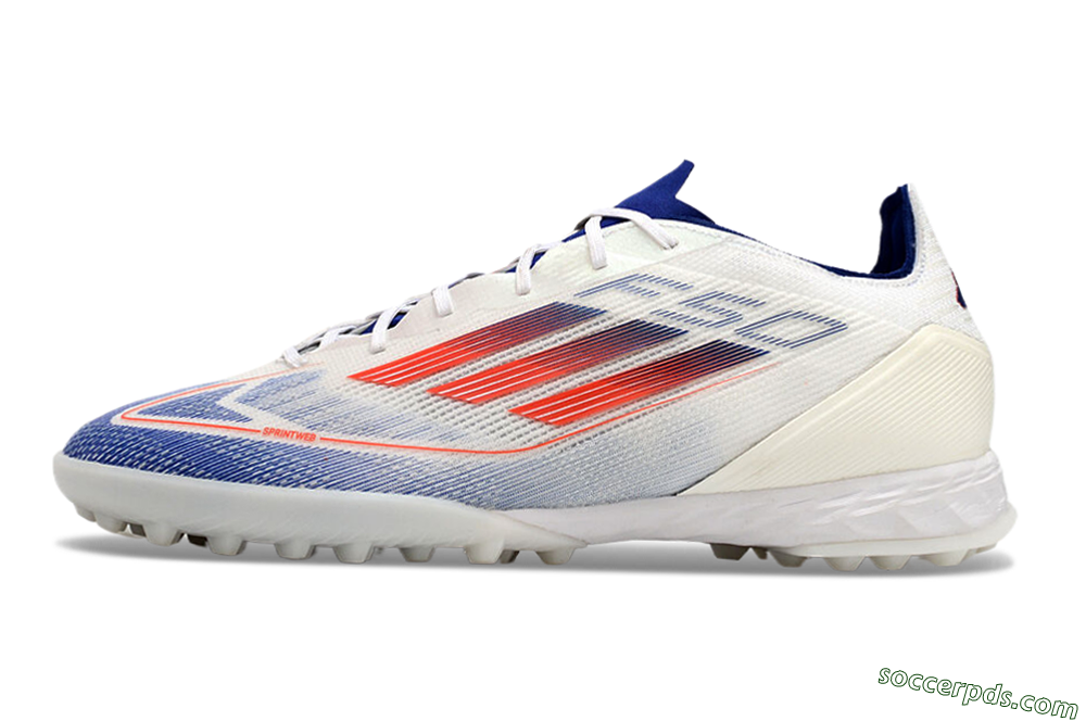 Adidas F50 Pro TF Low-Tops Football Shoes - Blue/Red/Beige 2