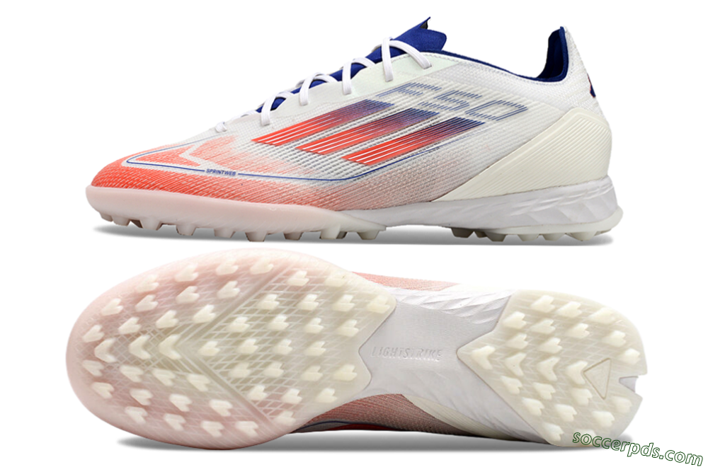 Adidas F50 Pro TF Low-Tops Football Shoes - Blue/Red/Beige 0