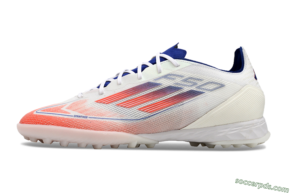 Adidas F50 Pro TF Low-Tops Football Shoes - Blue/Red/Beige 2