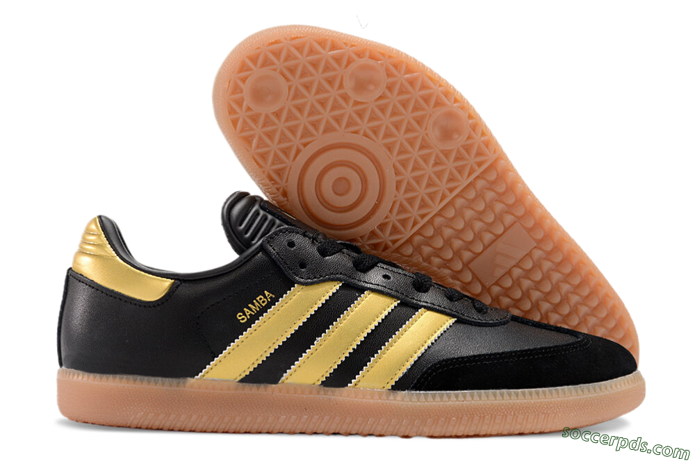 Adidas Samba Messi Indoor IC Low-Tops Football Shoes - Black/Gold/Brown 1