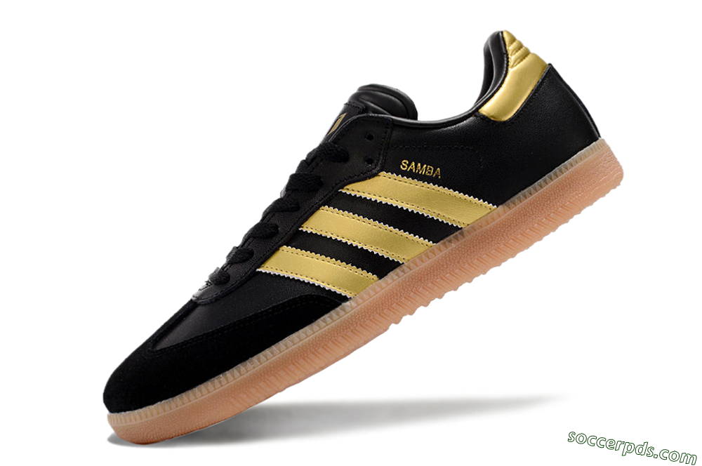 Adidas Samba Messi Indoor IC Low-Tops Football Shoes - Black/Gold/Brown 5