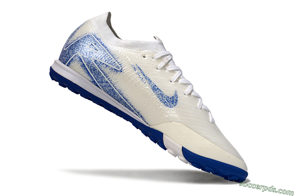 Nike Air Zoom Mercurial Vapor 16 Elit TF Low-Tops Football Shoes - White/Racer Blue 4