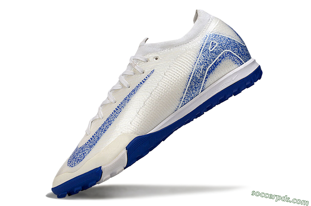 Nike Air Zoom Mercurial Vapor 16 Elit TF Low-Tops Football Shoes - White/Racer Blue 5
