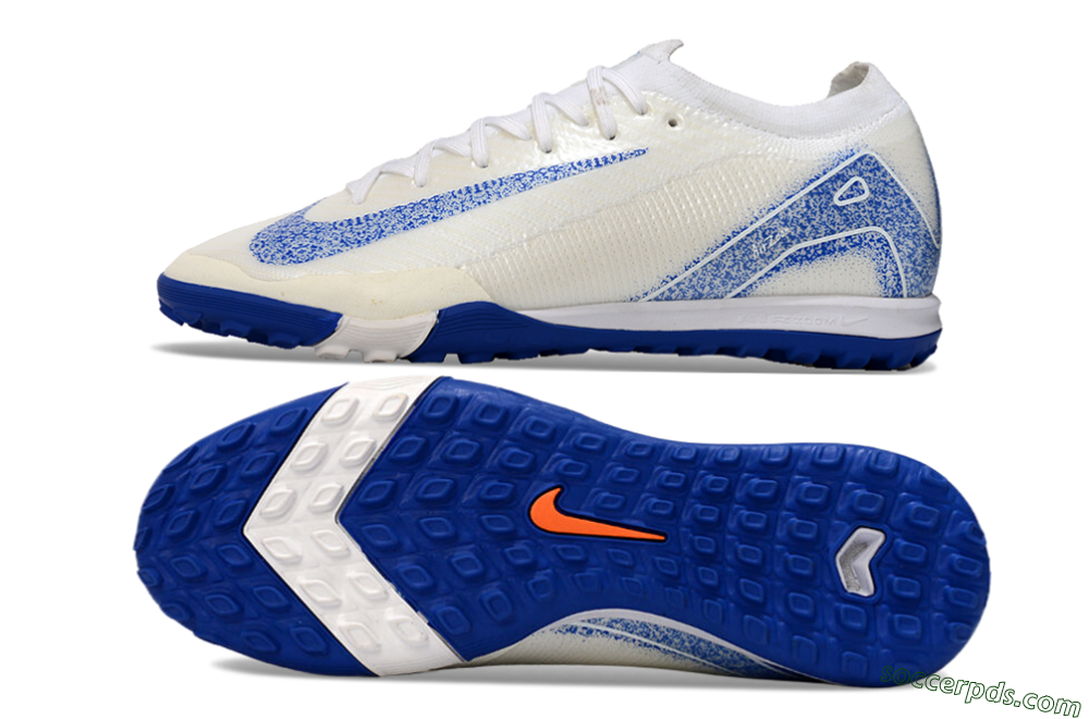 Nike Air Zoom Mercurial Vapor 16 Elit TF Low-Tops Football Shoes - White/Racer Blue 0