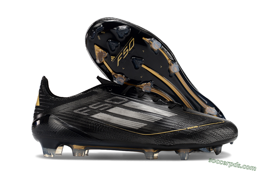 Adidas F50 Elite FG Low-Tops Football Boots - Black/Silver/Gold 1