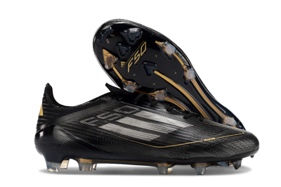 Adidas F50 Elite FG Low-Tops Football Boots - Black/Silver/Gold