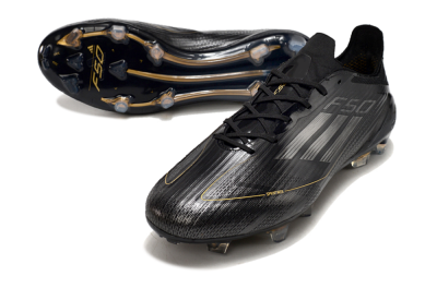 Adidas F50 Elite FG Low-Tops Football Boots - Black/Silver/Gold