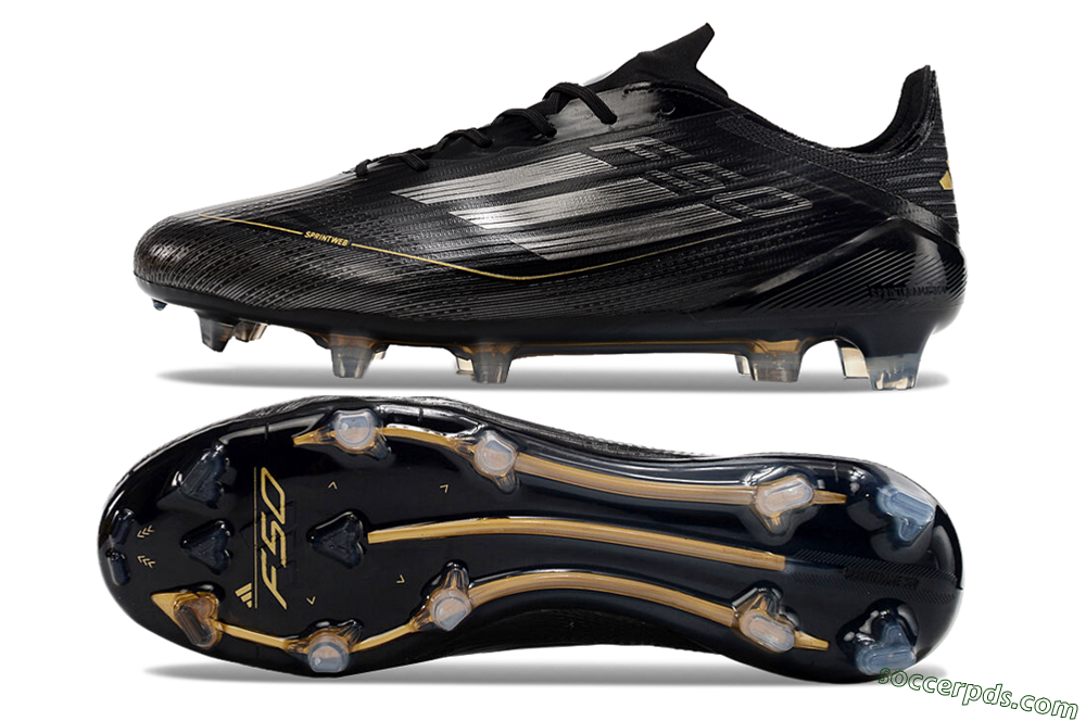 Adidas F50 Elite FG Low-Tops Football Boots - Black/Silver/Gold 0