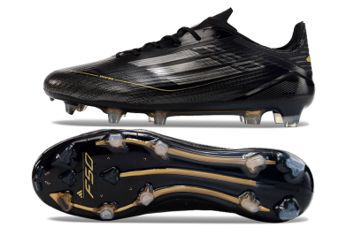 Adidas F50 Elite FG Low-Tops Football Boots - Black/Silver/Gold