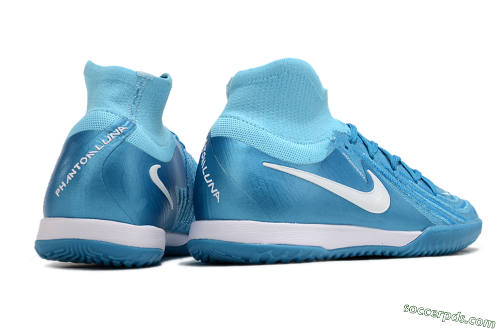 Nike Phantom Luna Elite NU IC High-Tops Football Shoes - Blue Fury/White 6