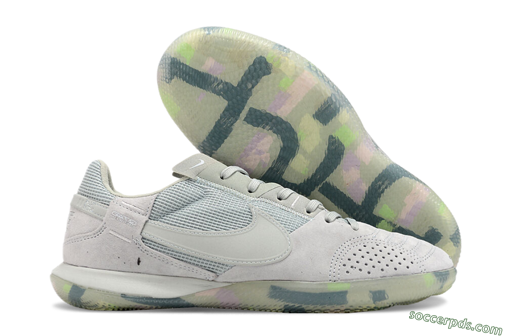 Nike Street Gato IC Low-Tops Football Shoes - Grey/Green/Mint 1