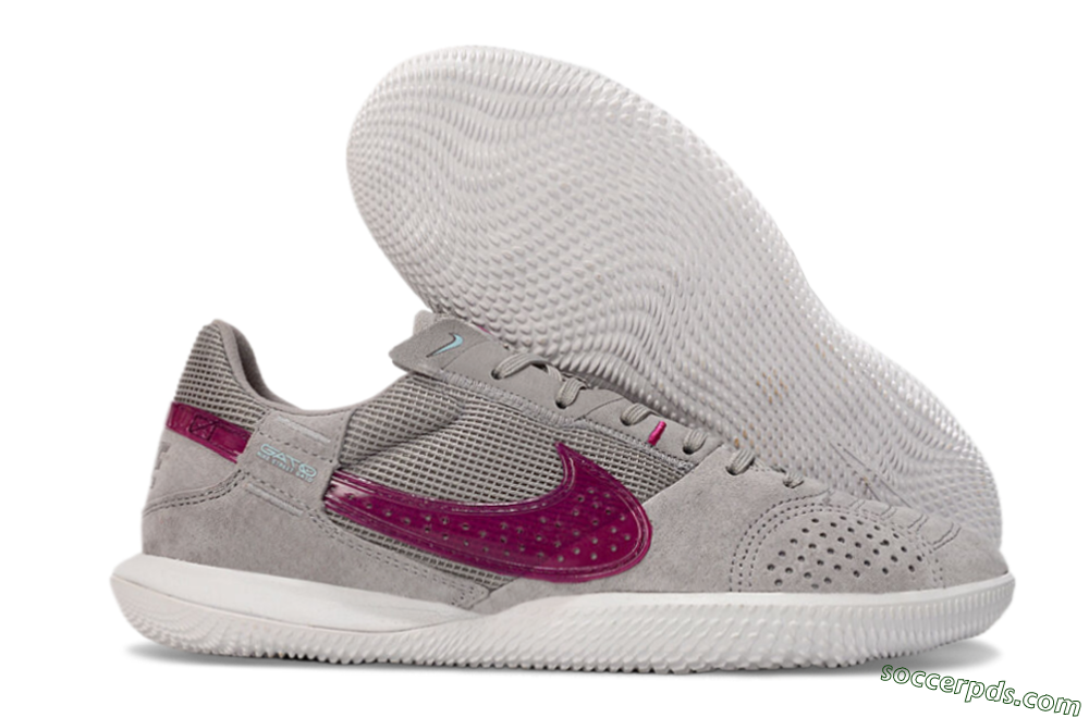 Nike Street Gato IC Low-Tops Football Shoes - Grey/Purple/White 1