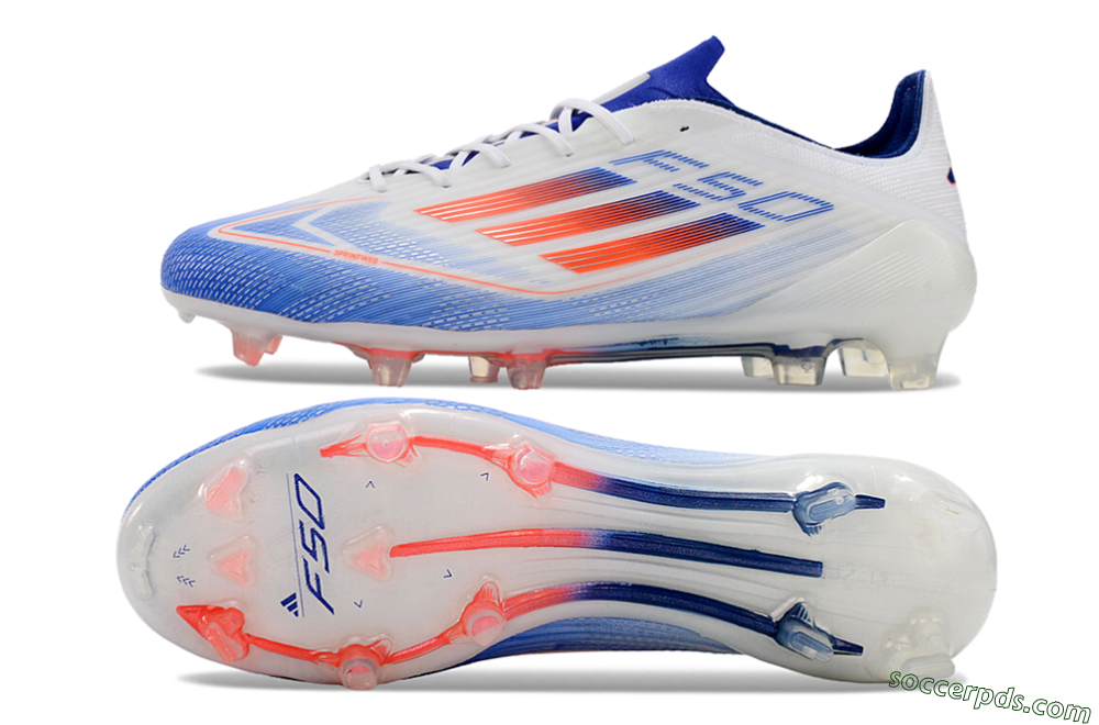 Adidas F50 Adizero FG Low-Tops Football Boots - White/Blue/Pink 0