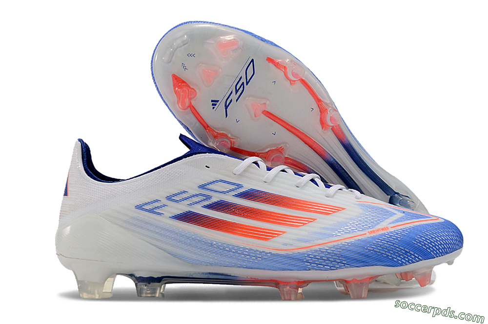 Adidas F50 Adizero FG Low-Tops Football Boots - White/Blue/Pink 1