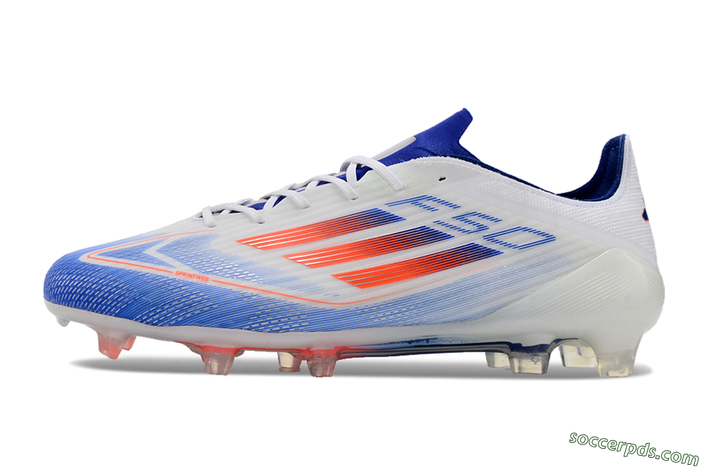 Adidas F50 Adizero FG Low-Tops Football Boots - White/Blue/Pink 2