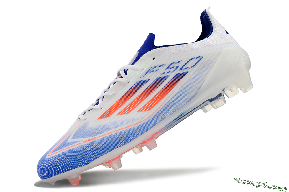Adidas F50 Adizero FG Low-Tops Football Boots - White/Blue/Pink 4