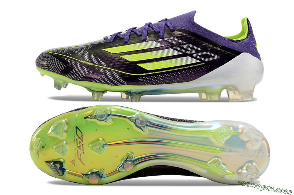 Adidas F50 Adizero FG Low-Tops Football Boots - Purple/Yellow/White 0